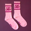 cat lady ribbed crew socks