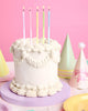 pastel glitter cake candles