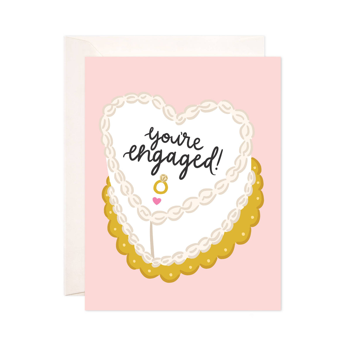 Engaged Cake Greeting Card - Engagement Card