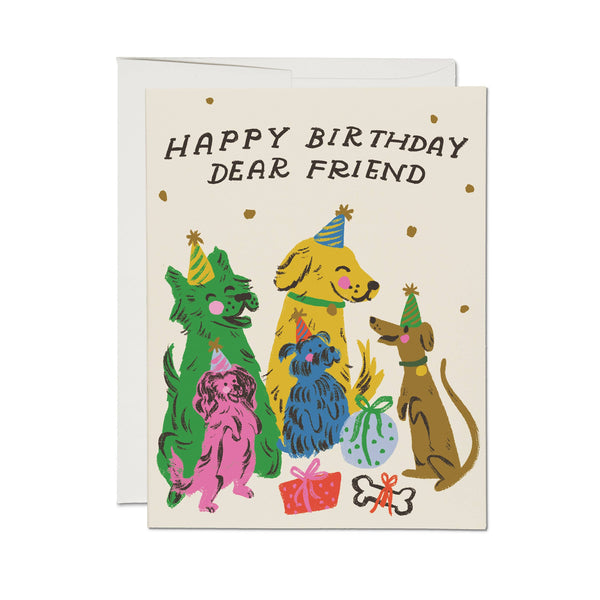 happy birthday dear friend {puppy party} card