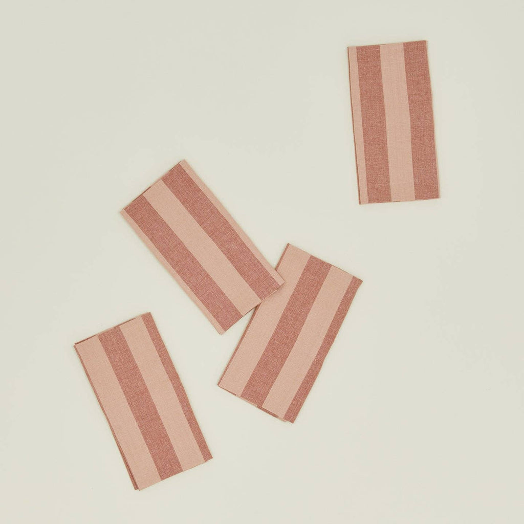 striped {blush/terracotta} dinner napkins {set of 4}