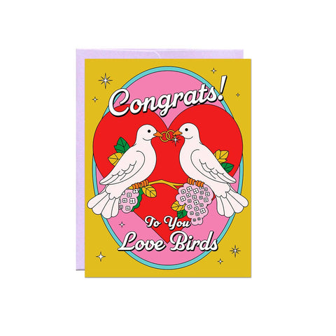 congrats! to you love birds card