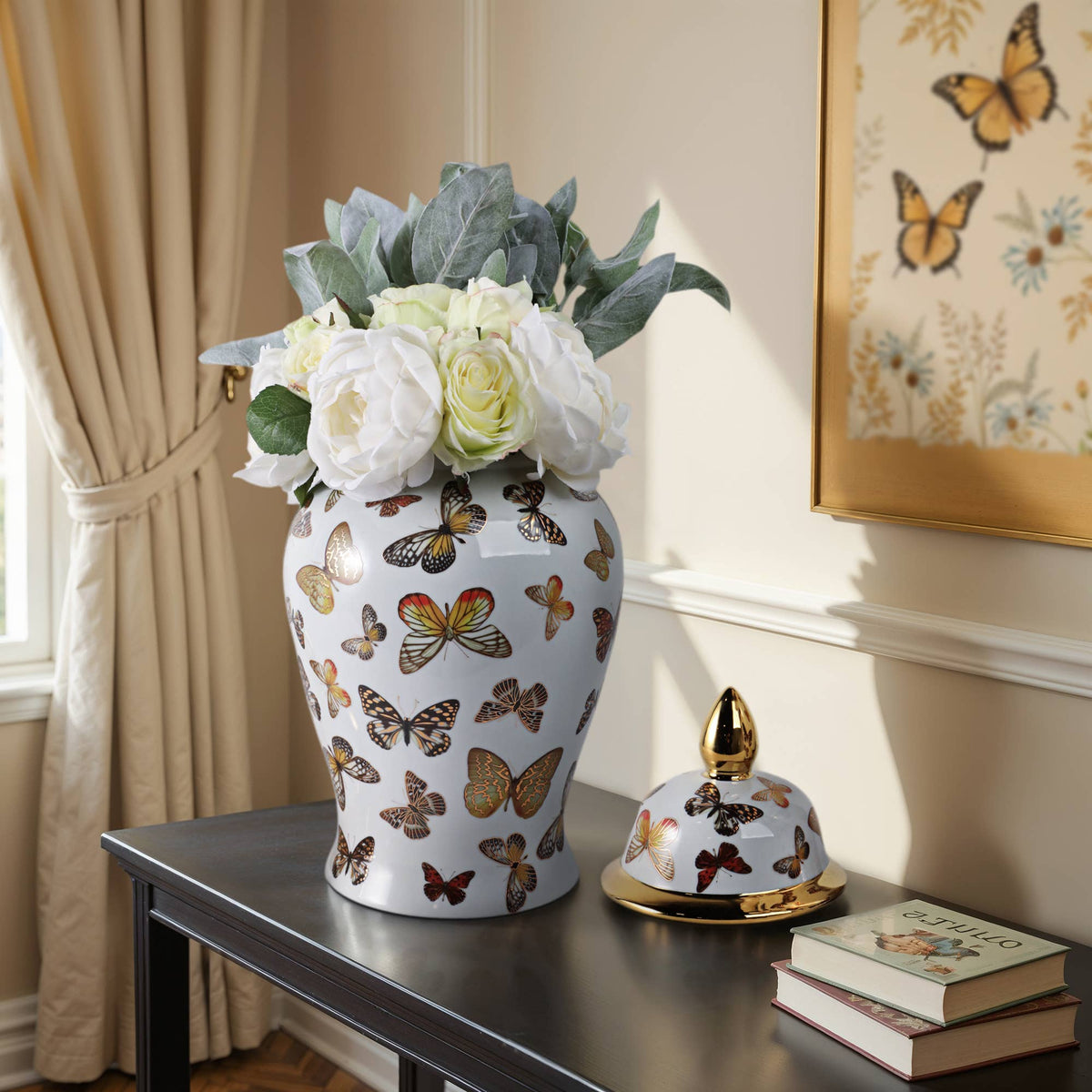 butterfly temple {large} jar/vase