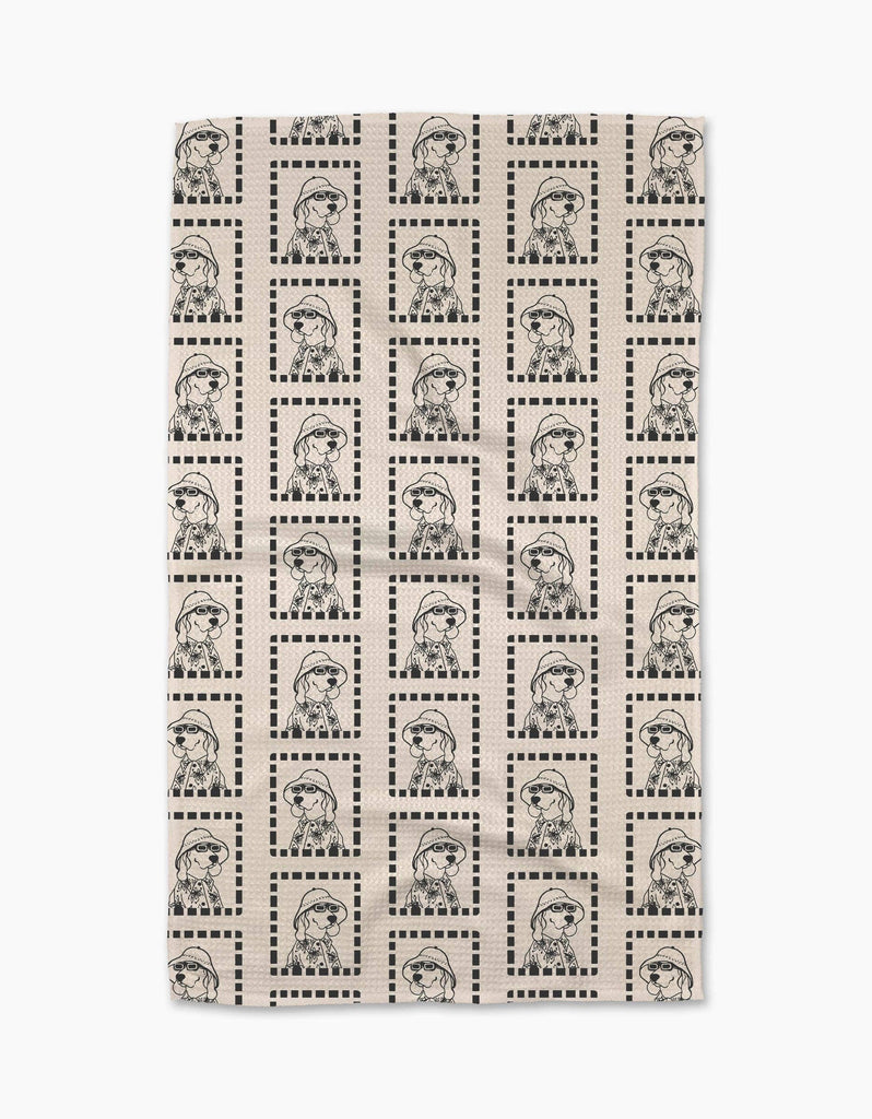 summer doggy tea towel