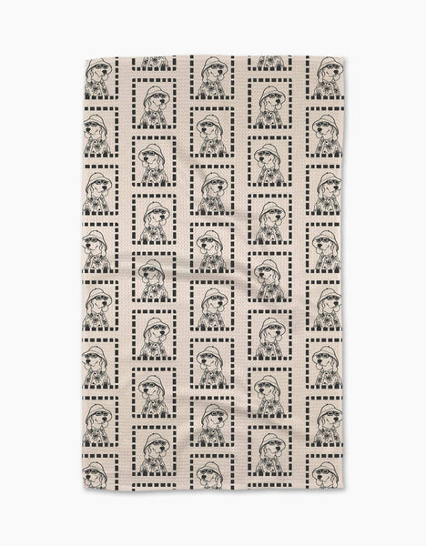 summer doggy tea towel