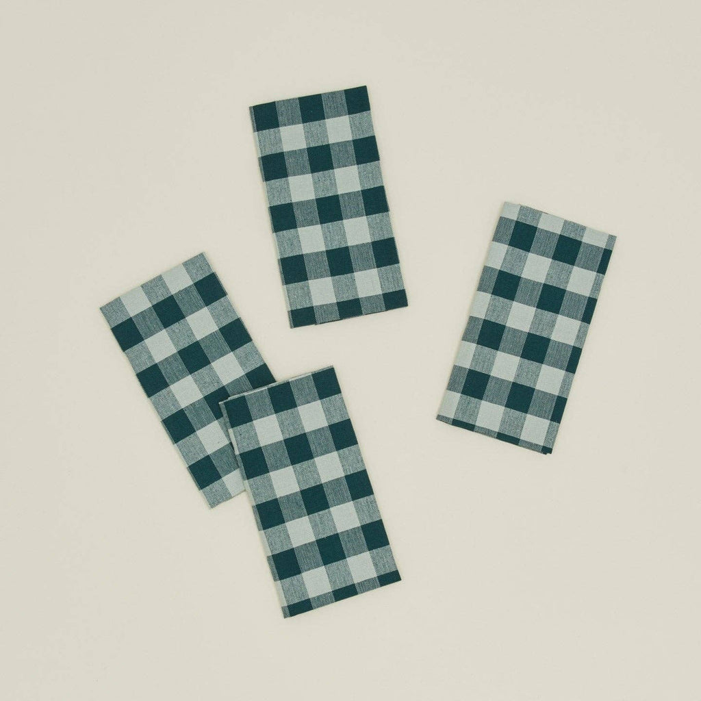 gingham {sky/peacock} dinner napkins {set of 4}