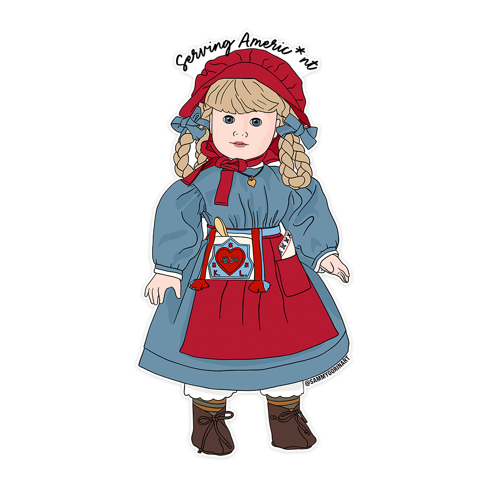 serving americ*nt kirsten sticker