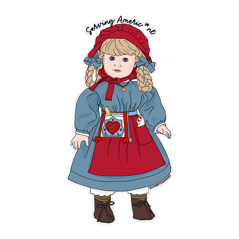 serving americ*nt kirsten sticker