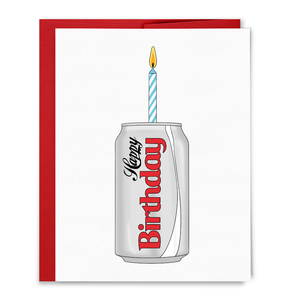happy birthday {dirt coke can} card