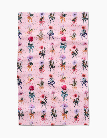 bows and dots tea towel