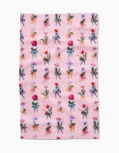 bows and dots tea towel