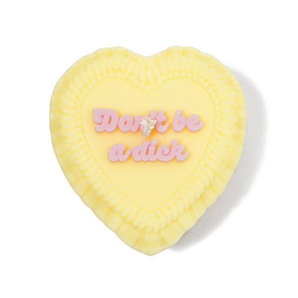 don't be a dick vintage heart cake candle