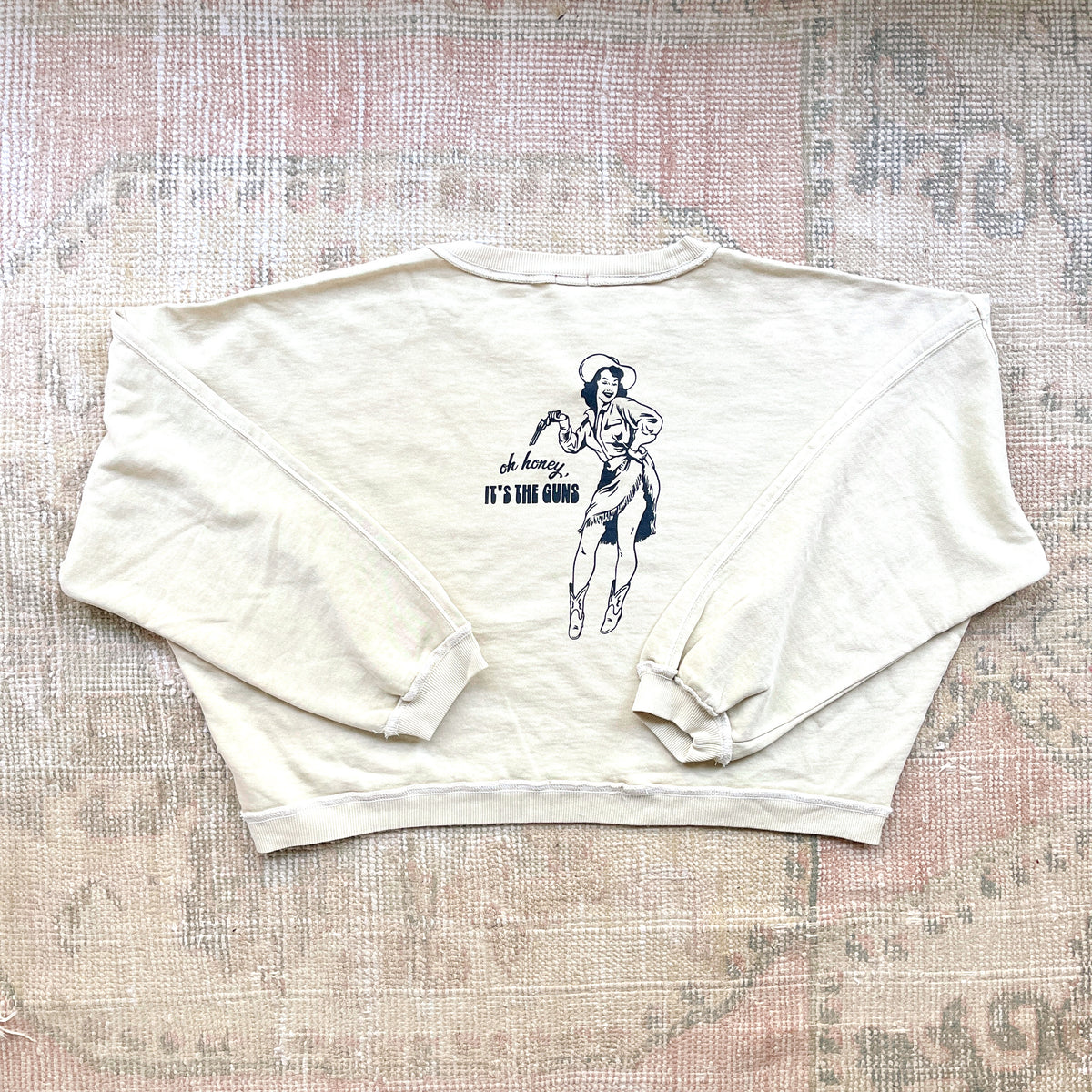 it’s the guns western cropped sweatshirt