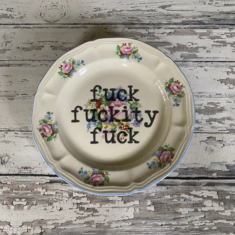 fuck fuckity fuck decorative plate