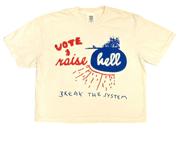 vote & raise hell cropped t-shirt