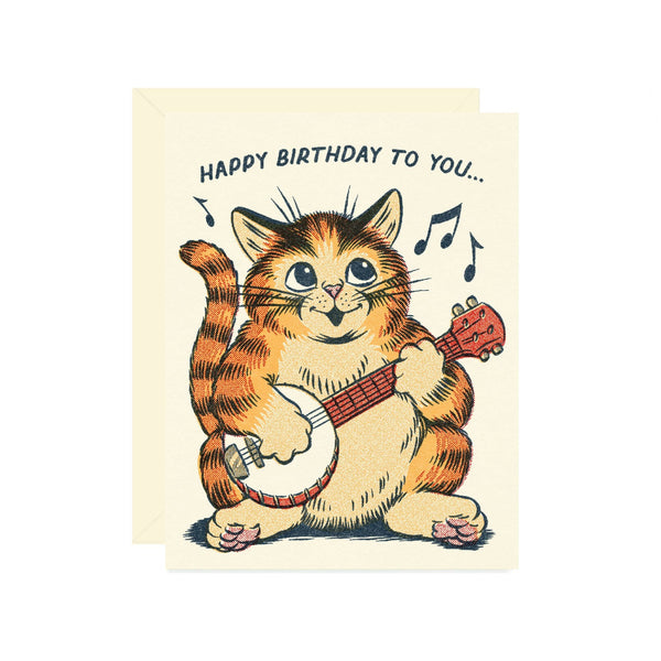 happy birthday to you {cat banjo card}