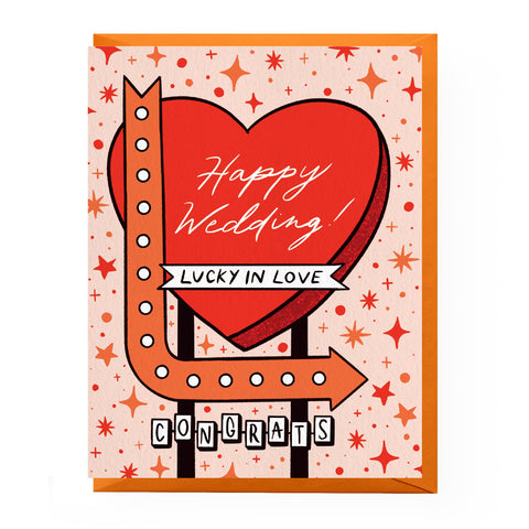 happy wedding lucky in love congrats card