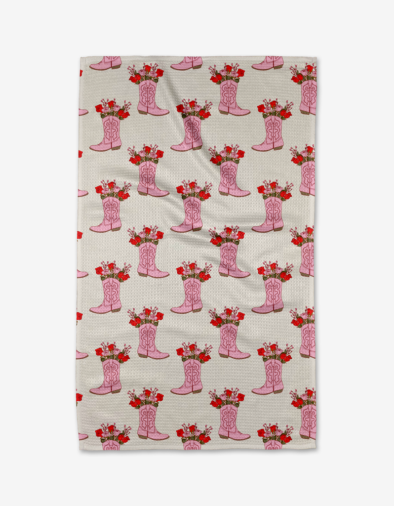 cowgirl boots tea towel