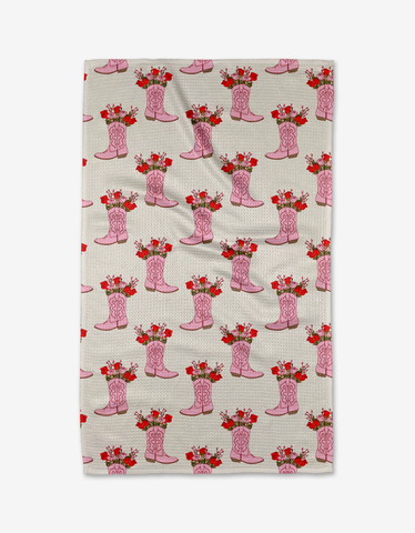 cowgirl boots tea towel