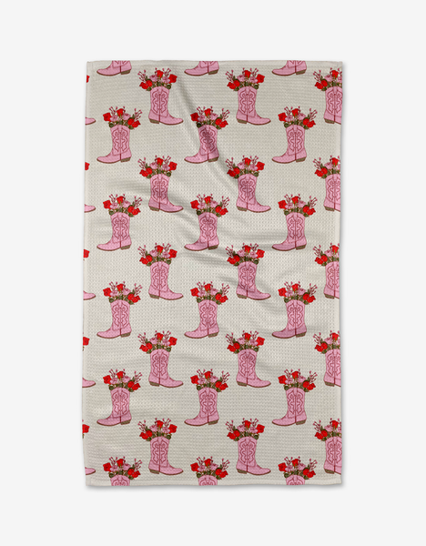 cowgirl boots tea towel