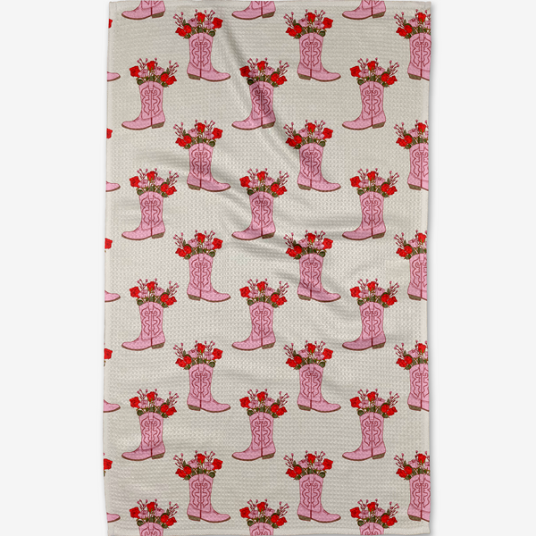 cowgirl boots tea towel