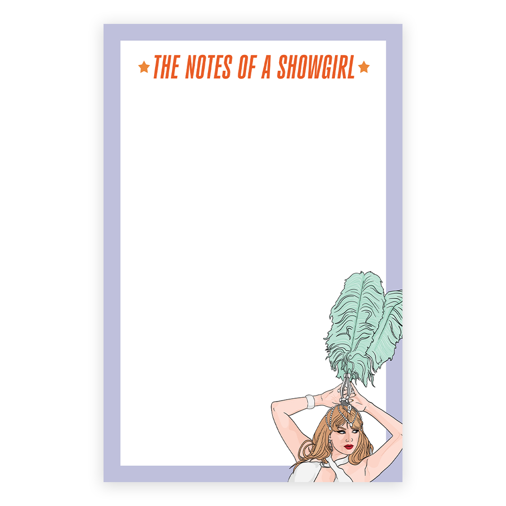 the notes of a showgirl notepad