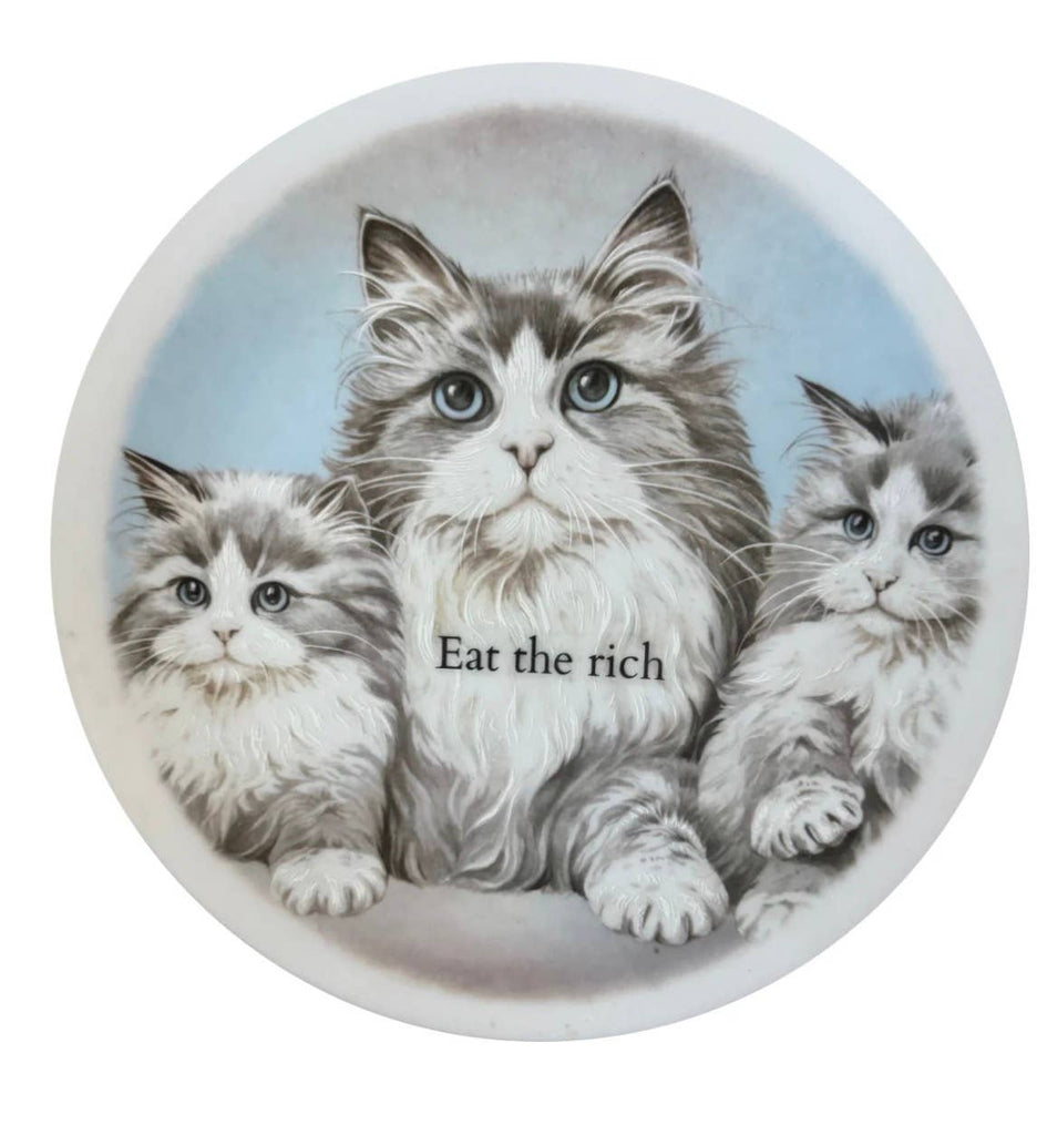 eat the rich pussy cat vinyl sticker