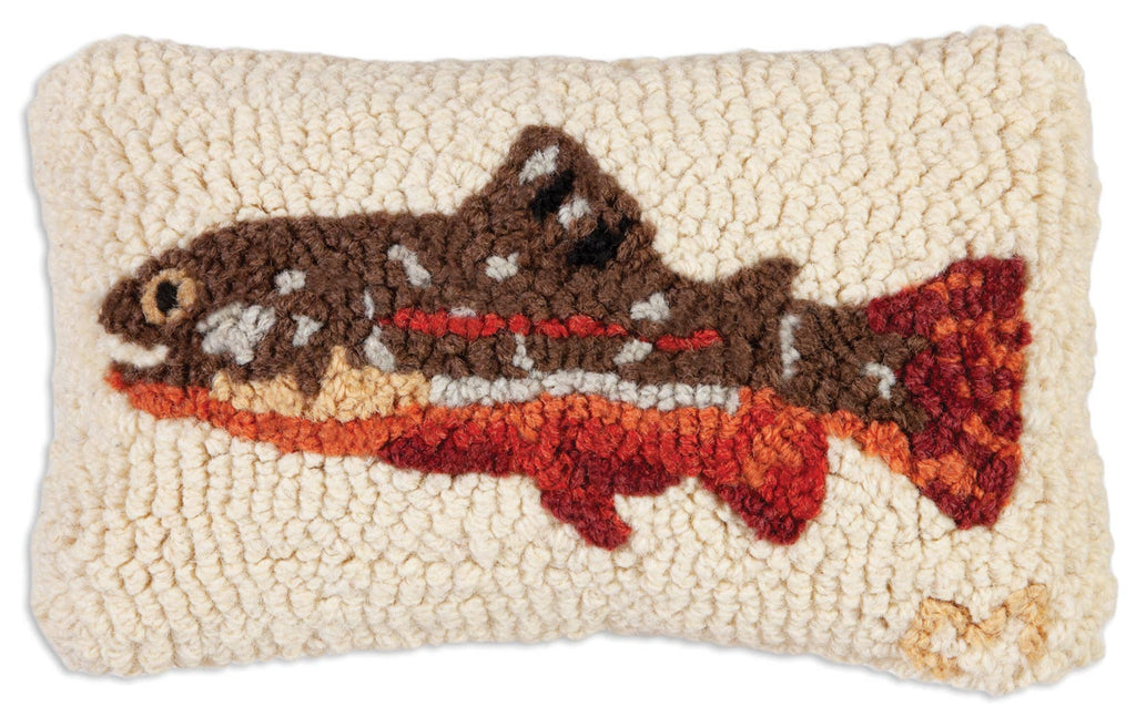 maple trout throw pillow