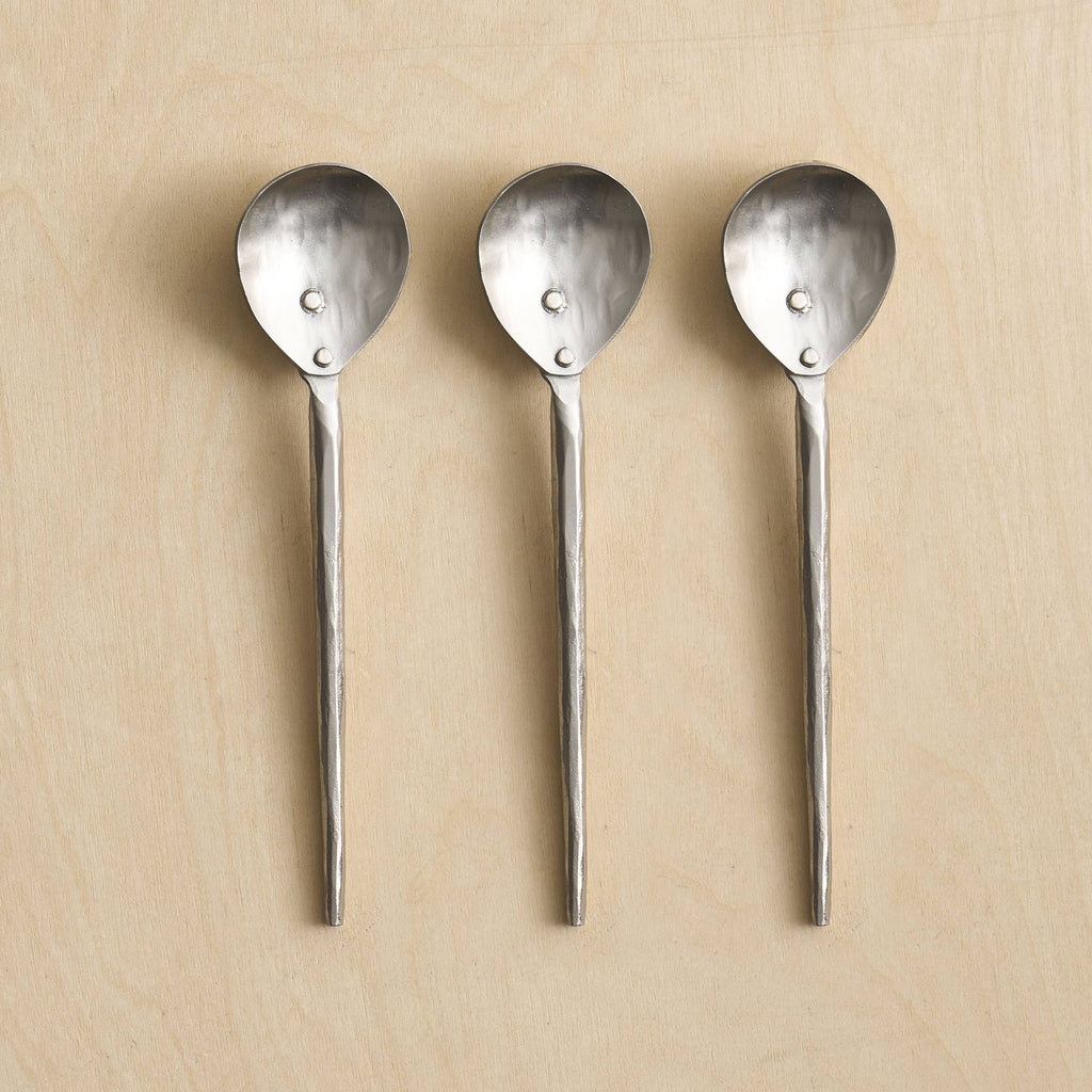 pewter small spoons {set of 3}