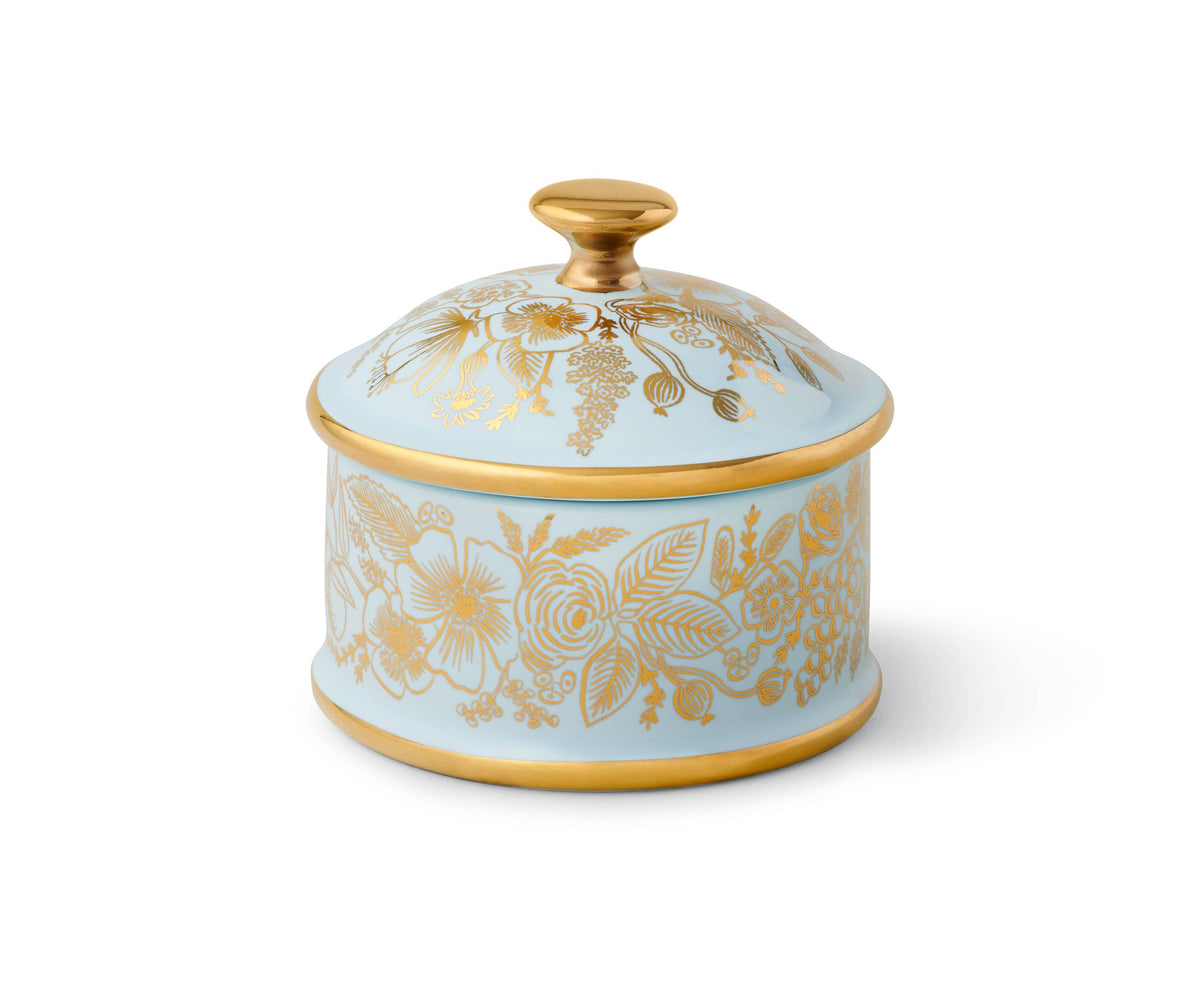floral round porcelain box