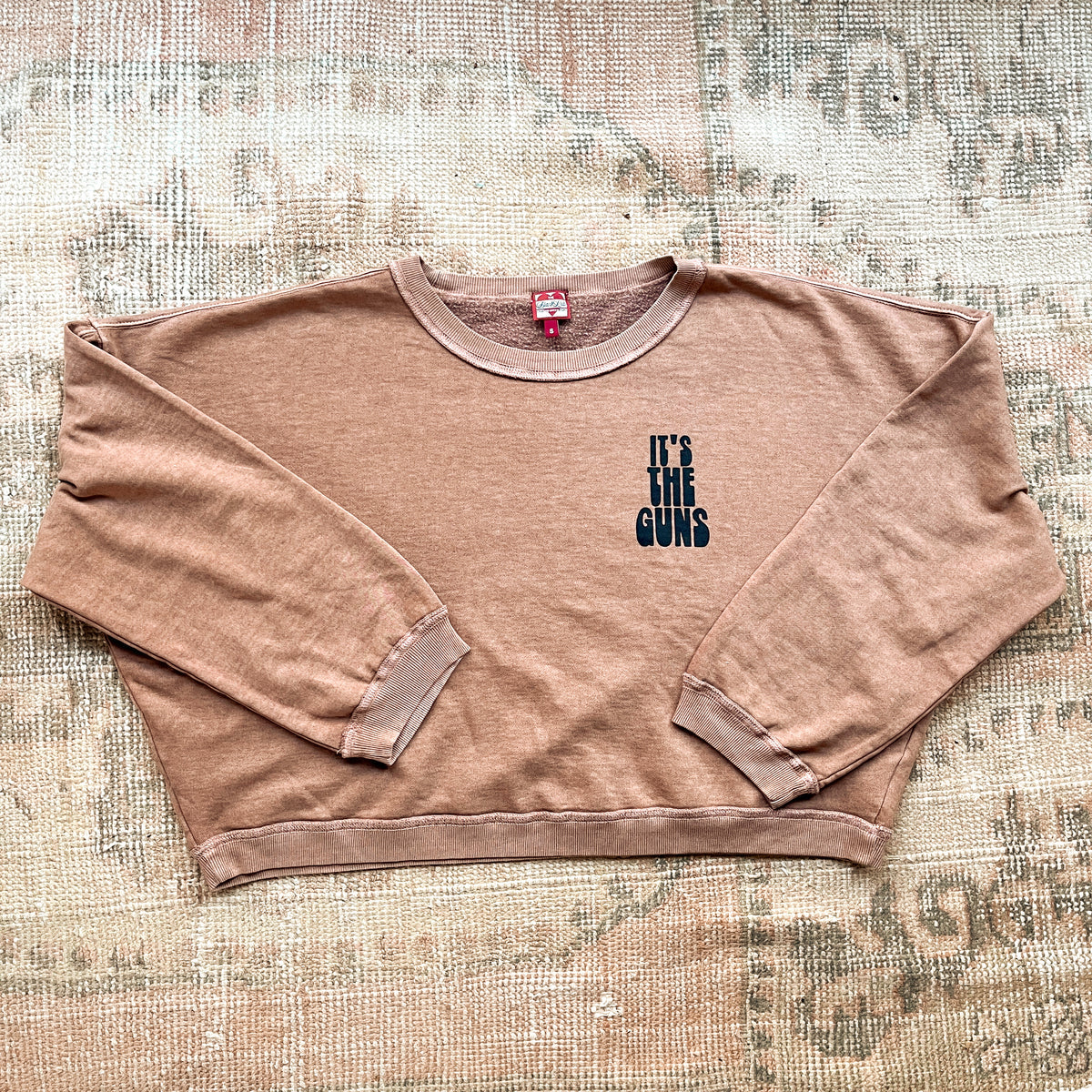 it’s the guns western cropped sweatshirt