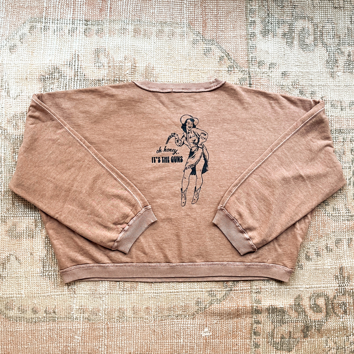 it’s the guns western cropped sweatshirt