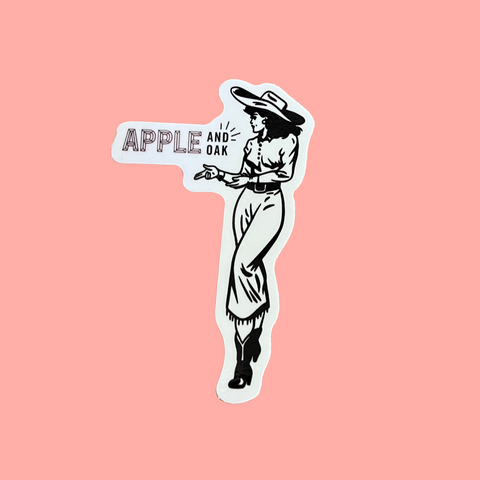 apple & oak cowgirl sticker