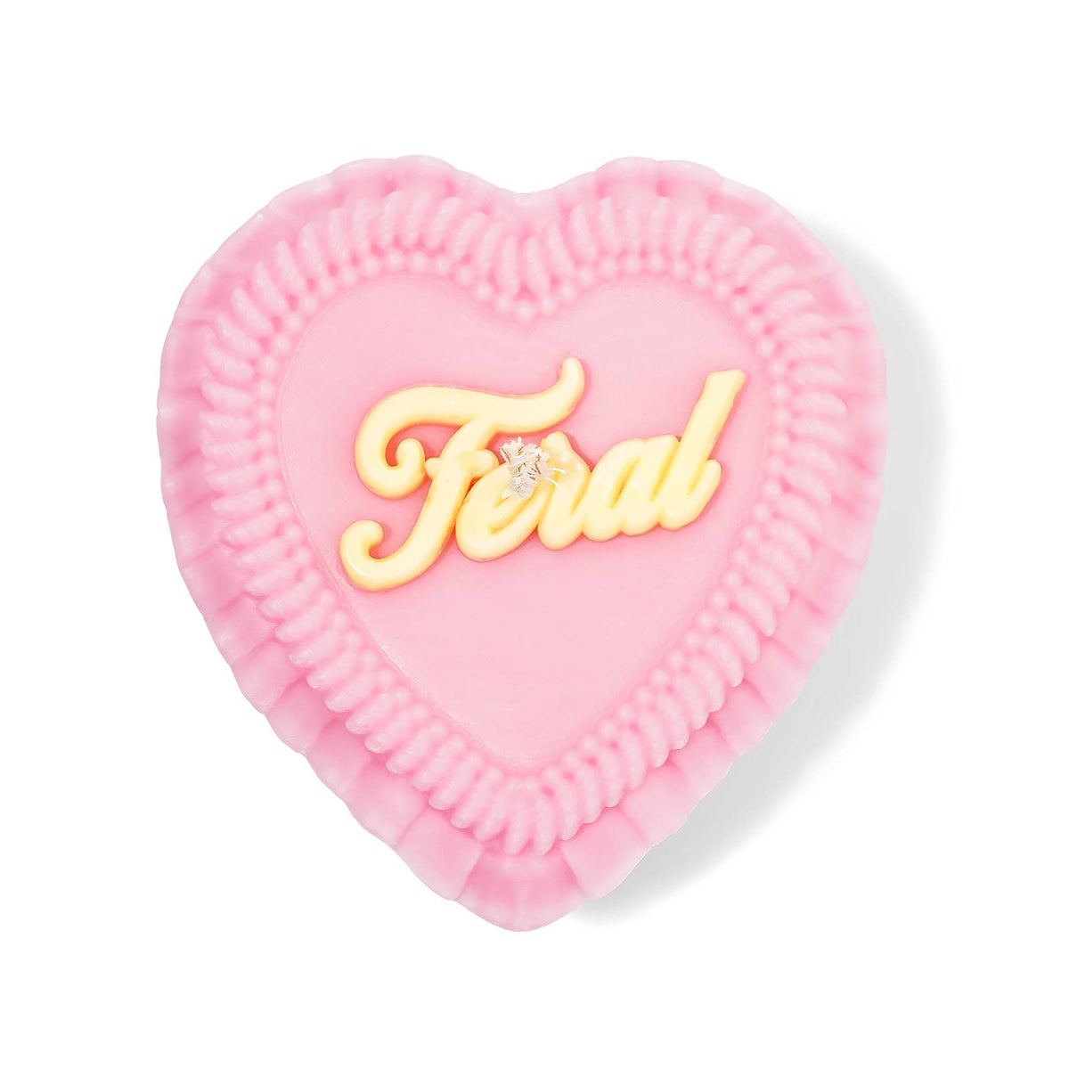 feral vintage heart cake candle