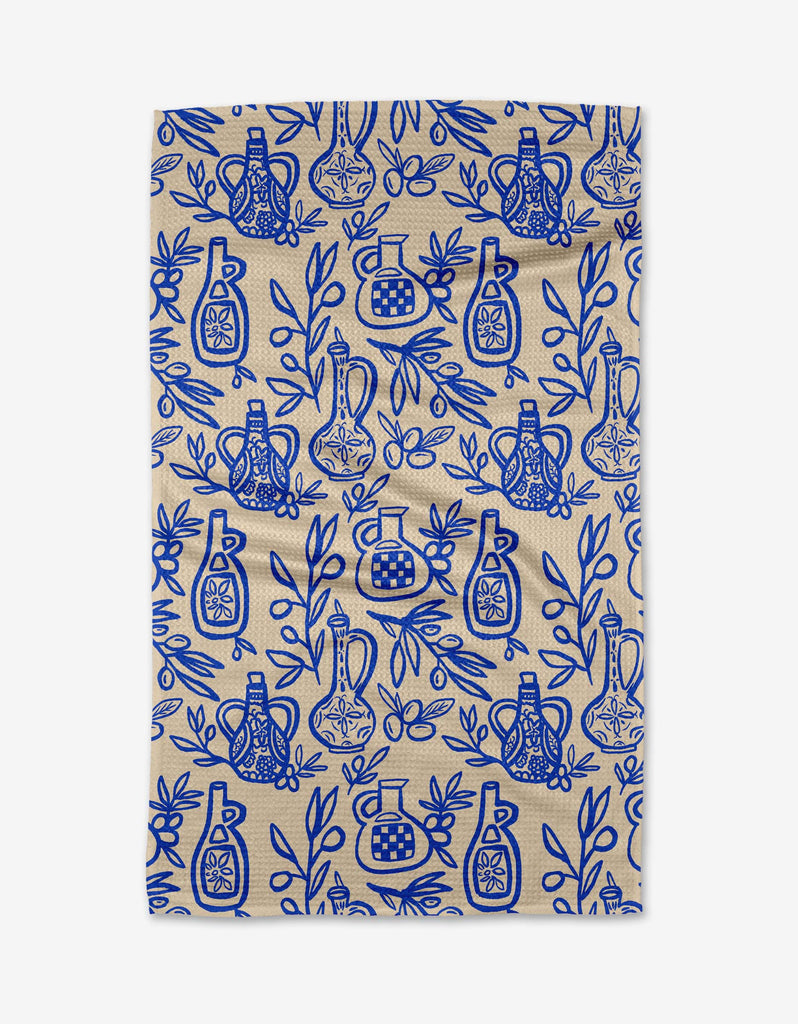 mediterranean pour tea towel