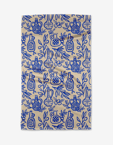 mediterranean pour tea towel