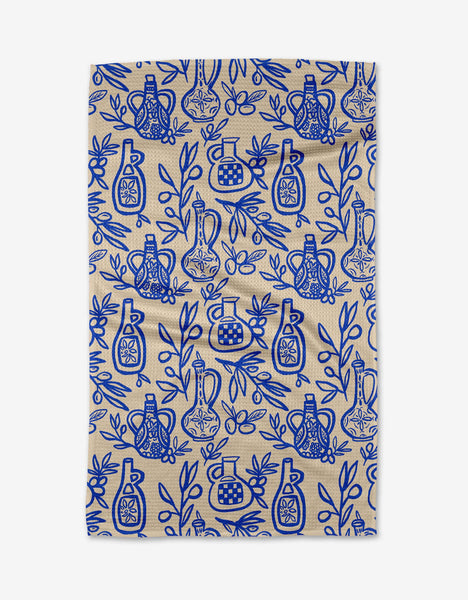 mediterranean pour tea towel