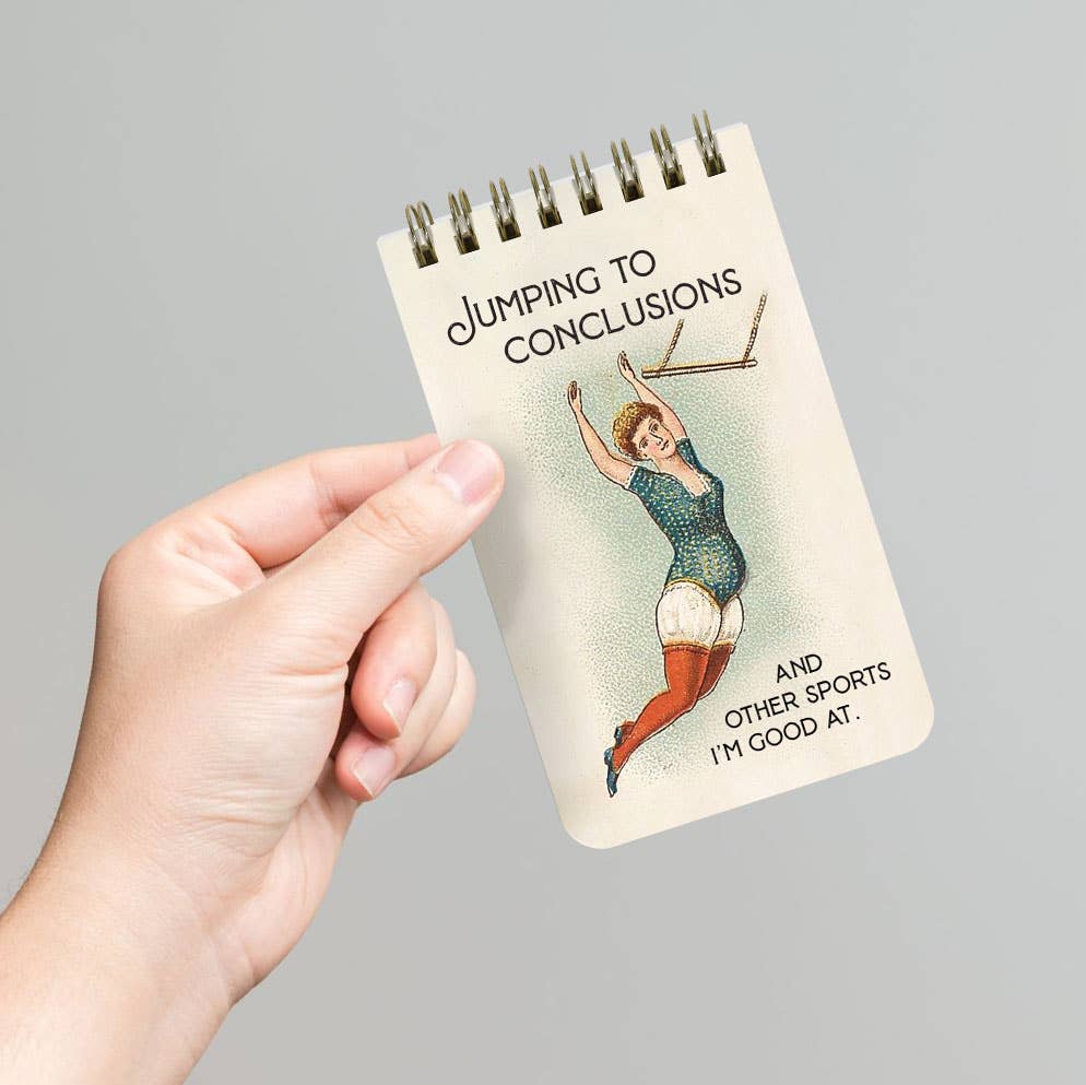 jumping to conclusions - funny 3x5 spiral memo notepad