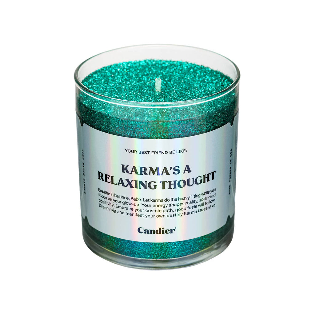 karma's a relaxing thought candle