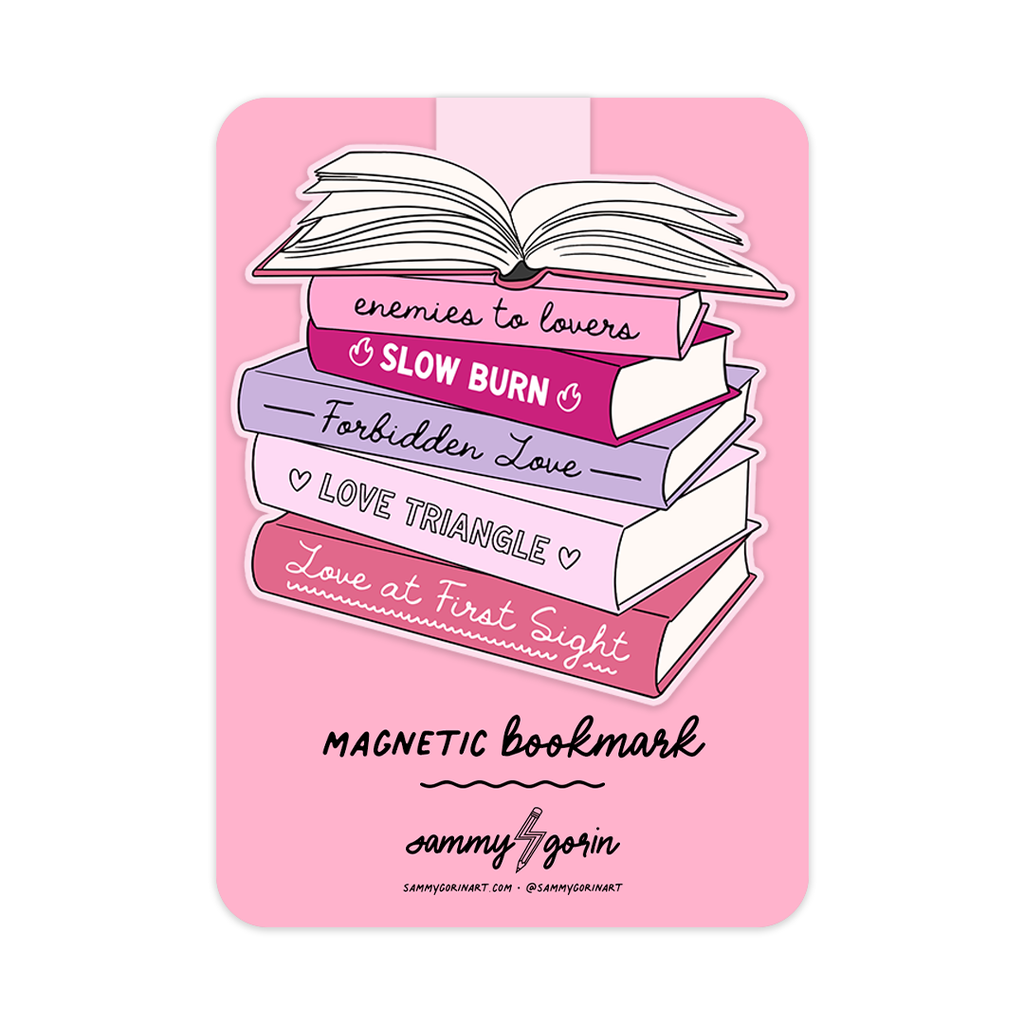 romance tropes magnetic bookmark