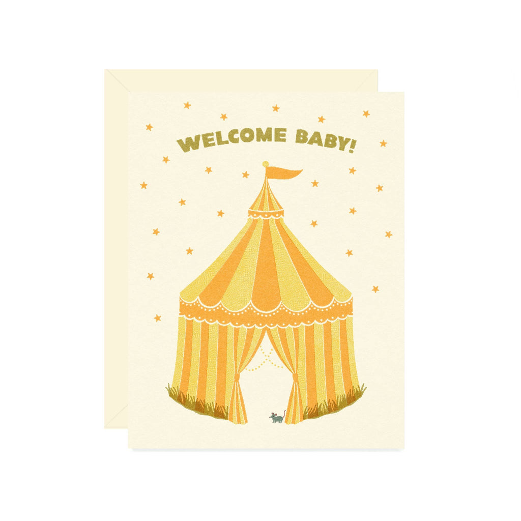 welcome baby circus card