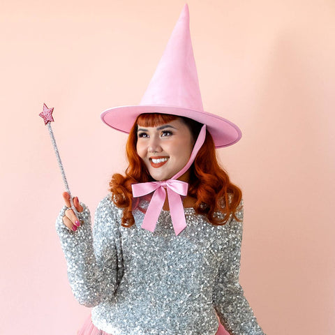 pink satin witch hat