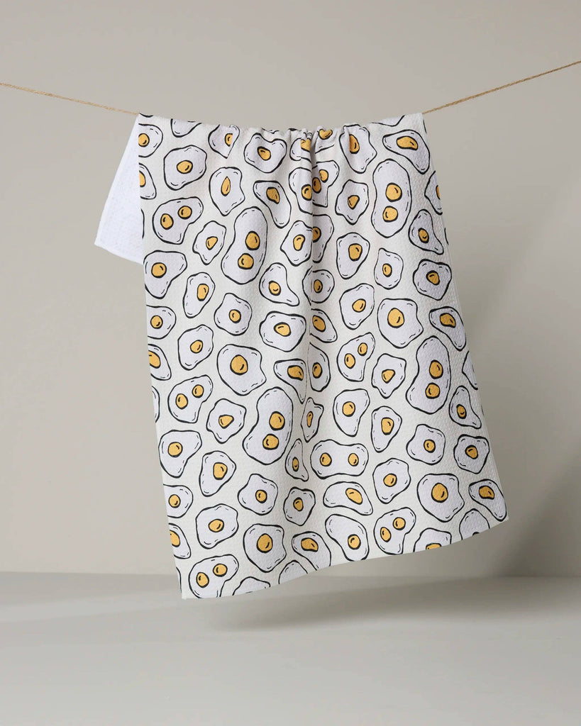 sunny side eggs tea towel