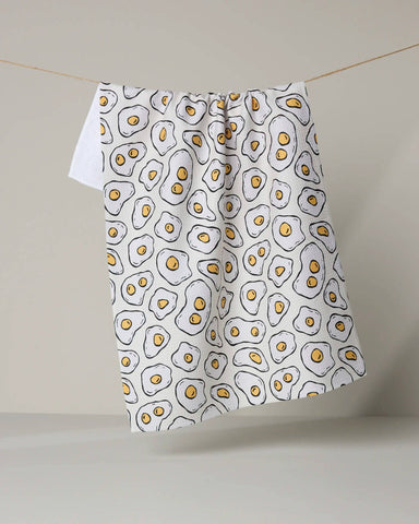sunny side eggs tea towel