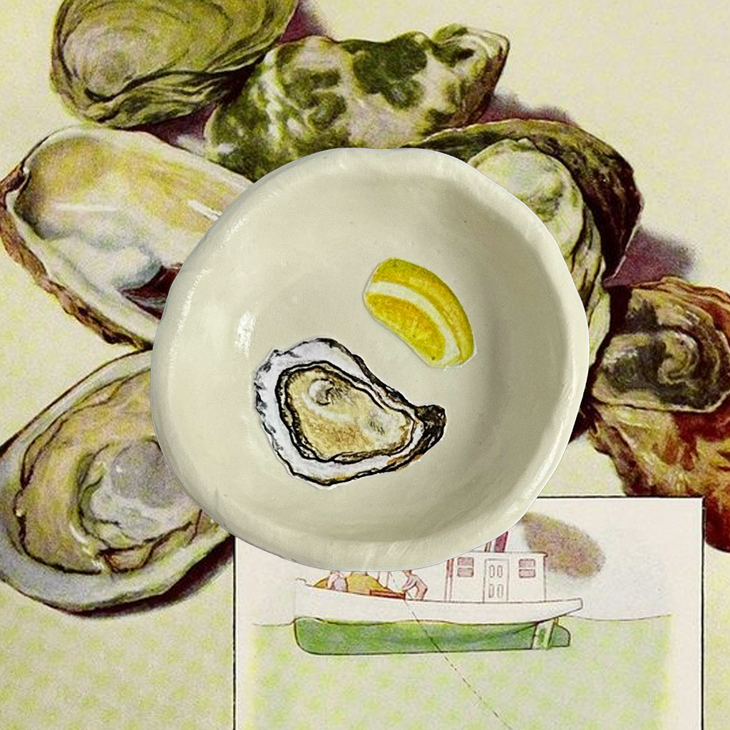 oyster & lemon trinket dish