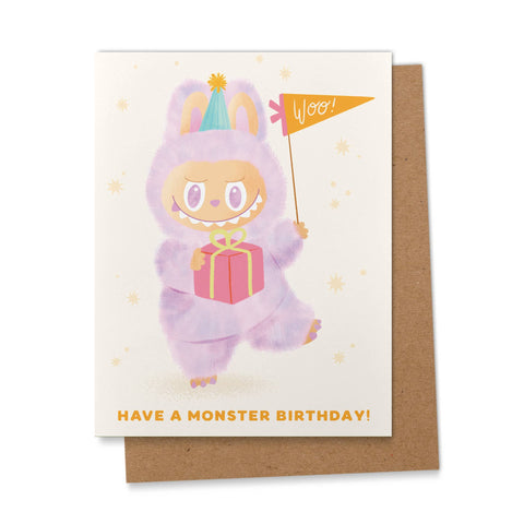 have a monster birthday {labubu} card