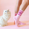 cat lady ribbed crew socks