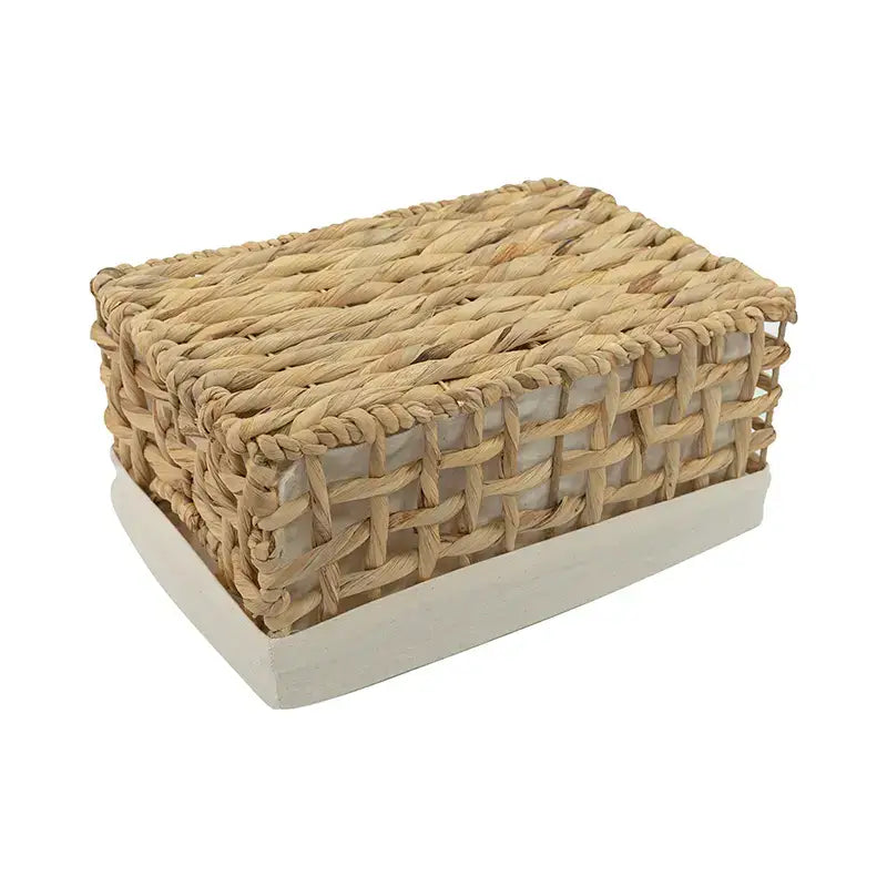 woven storage baskets with cotton liner {set of 3}