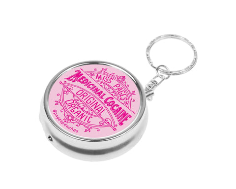 miss page's medicinal cocaine travel pill case {keychain}