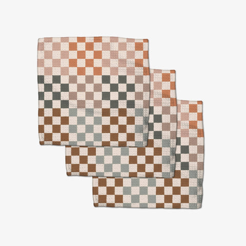autumn checkers dishcloth set